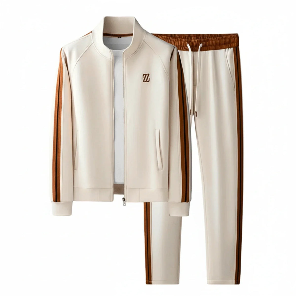 Dama Washington Vance men's tracksuit brown zip up jacket jogger set - view 3