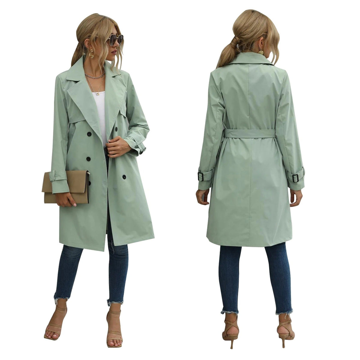 Dama Washington Jacintha women's double-breasted coat - front view
