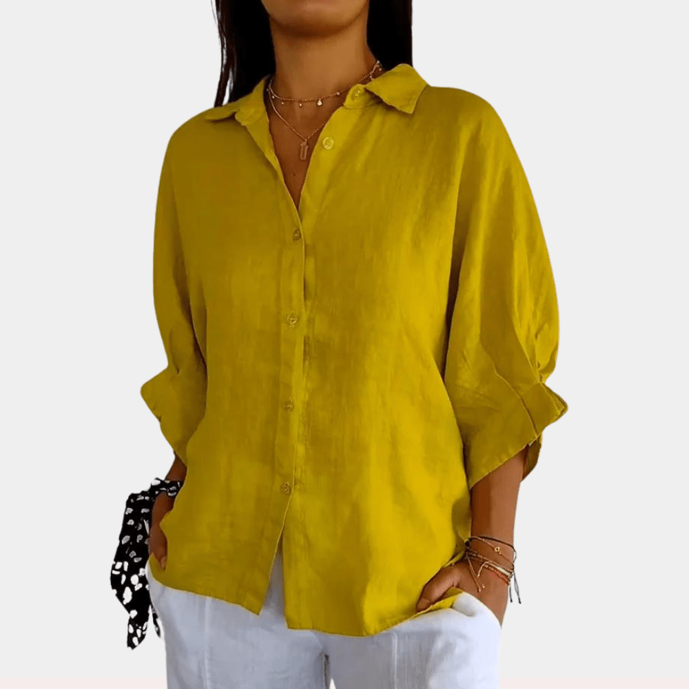 Vera | Women's Linen Shirt White Button Down
