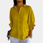Dama Washington Vera women's linen shirt white button down - view 4