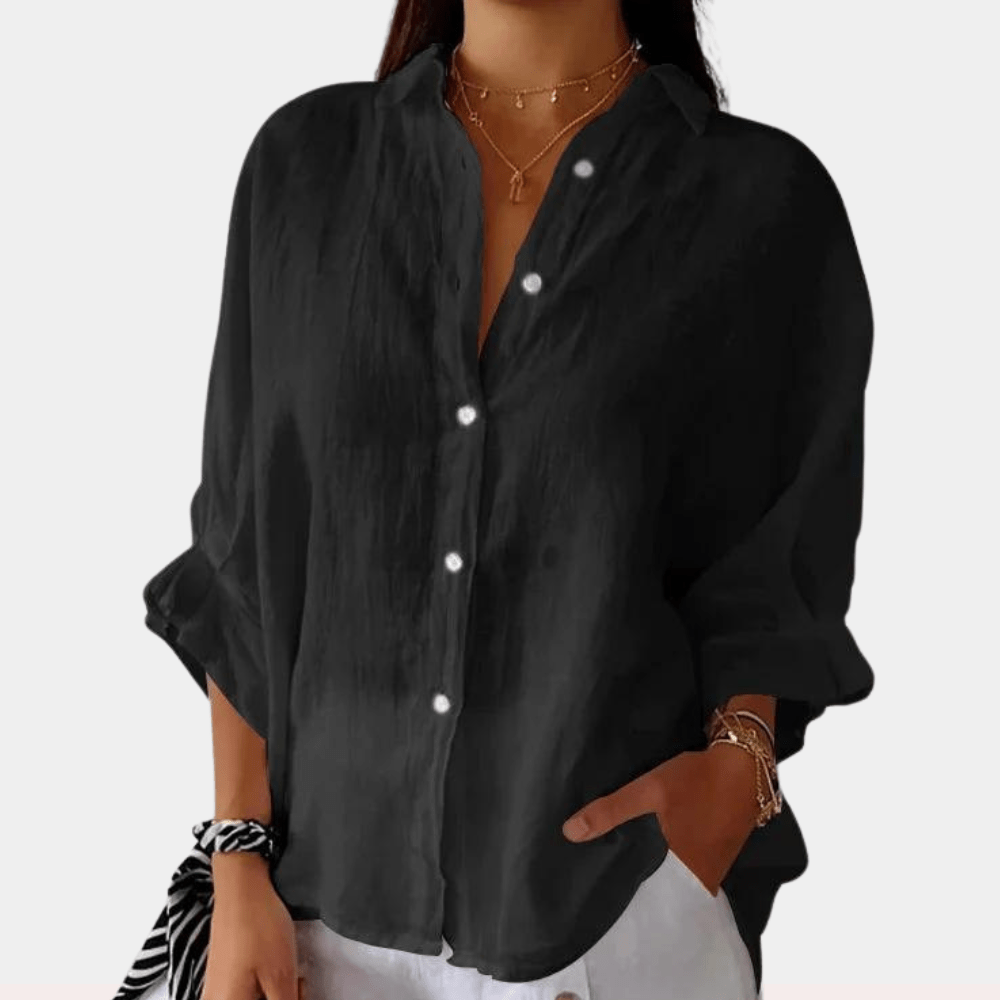 Vera | Women's Linen Shirt White Button Down