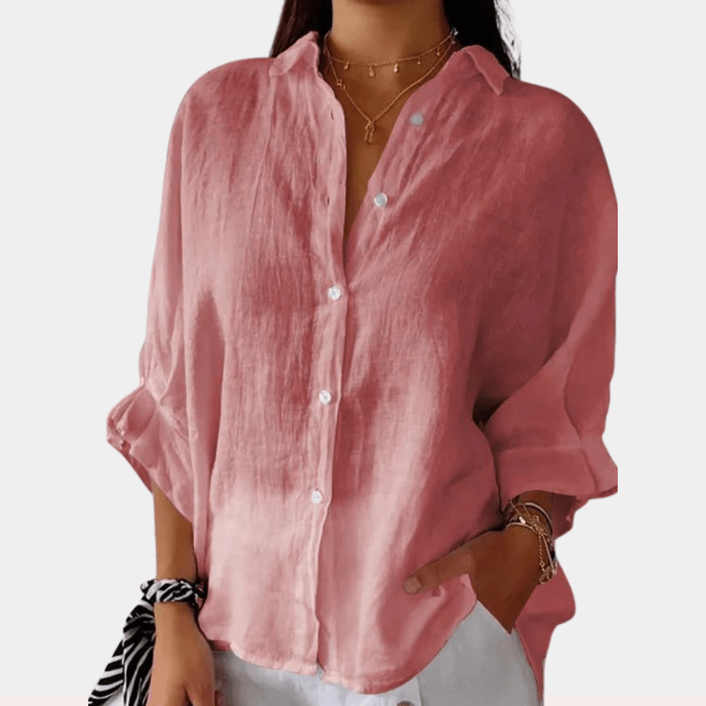 Vera | Women's Linen Shirt White Button Down