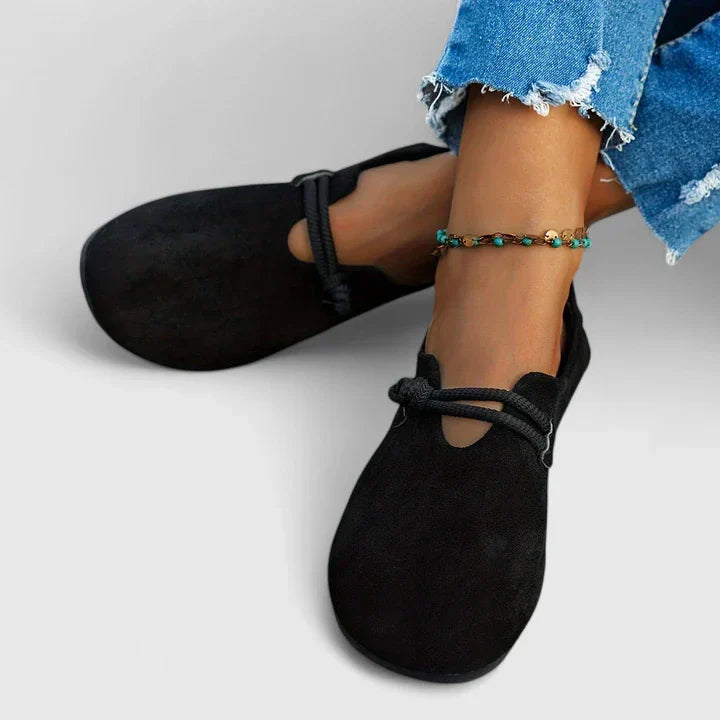 Ivy | Women's Suede Slip On Mule Cream Rope Detail