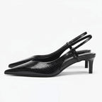 Dama Washington Nola women's pointed toe slingback pumps black python - view 2