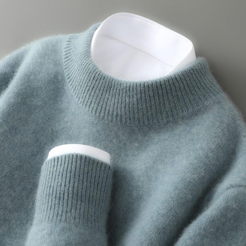 Axel | Men's Crew Neck Sweater Cream Ribbed Knit