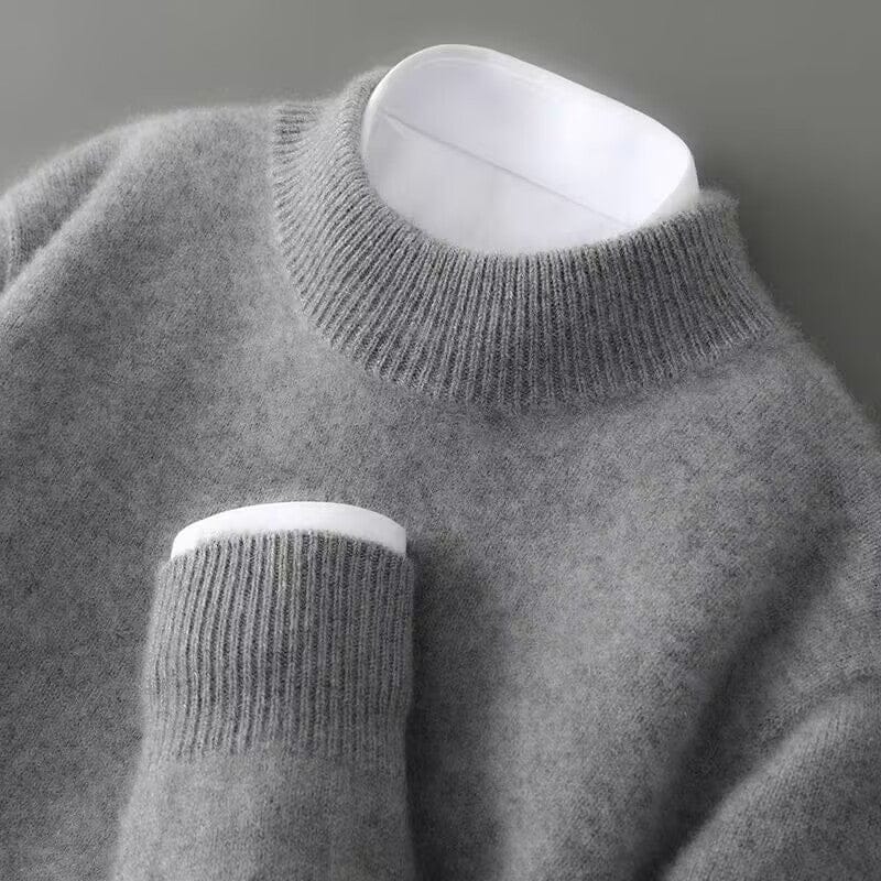 Axel | Men's Crew Neck Sweater Cream Ribbed Knit