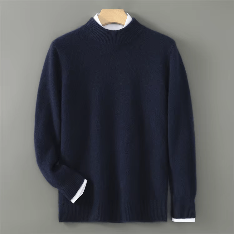 Axel | Men's Crew Neck Sweater Cream Ribbed Knit