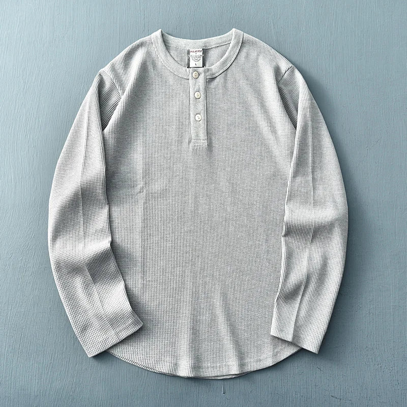 Axel | Men's Long Sleeve Henley Shirt Light Blue