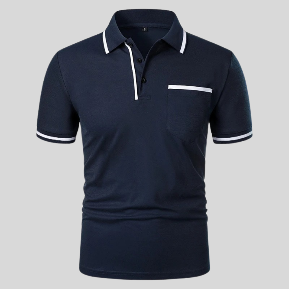 Axel | Men's Polo Shirt Short Sleeve Cream Black Trim