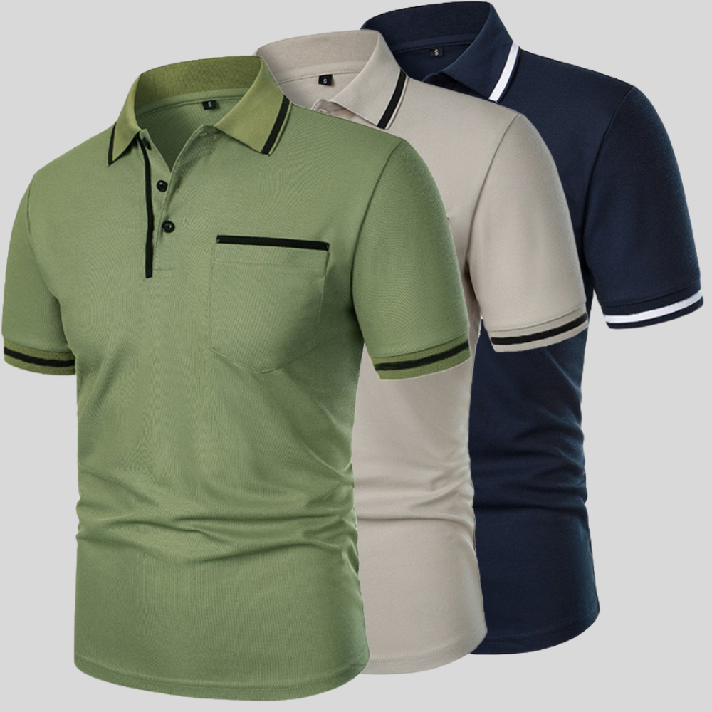 Axel | Men's Polo Shirt Short Sleeve Cream Black Trim