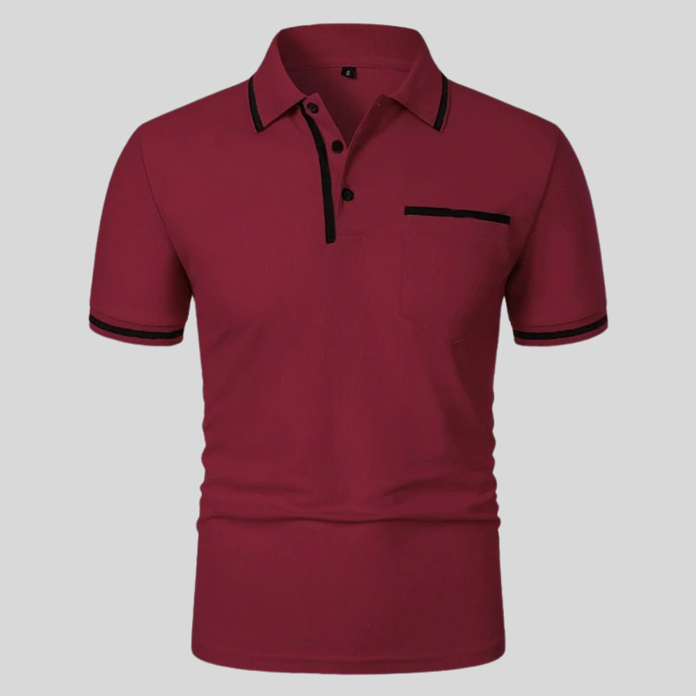 Axel | Men's Polo Shirt Short Sleeve Cream Black Trim