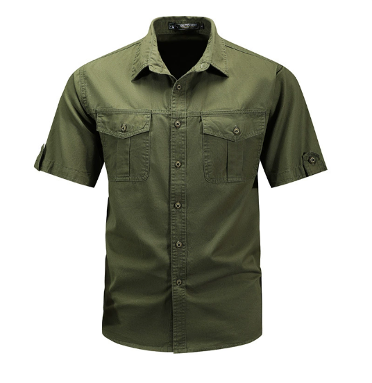 Arlo | Men's Utility Shirt Khaki Short Sleeve
