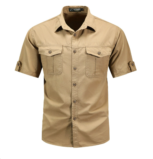 Arlo | Men's Utility Shirt Khaki Short Sleeve