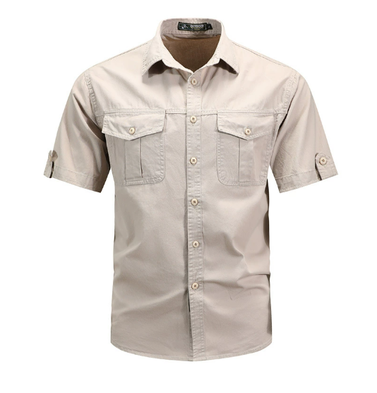 Arlo | Men's Utility Shirt Khaki Short Sleeve