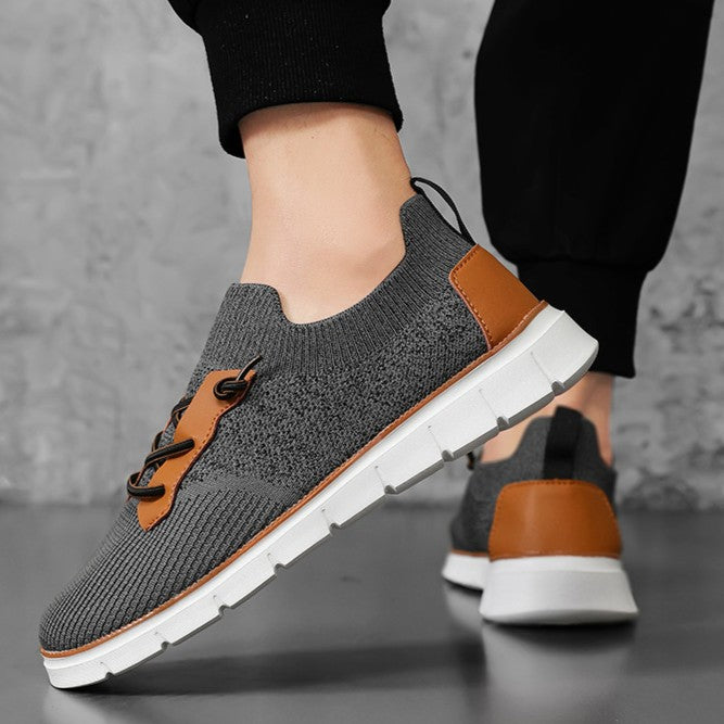 Axel | Men's Slip On Sneakers Black Orange White
