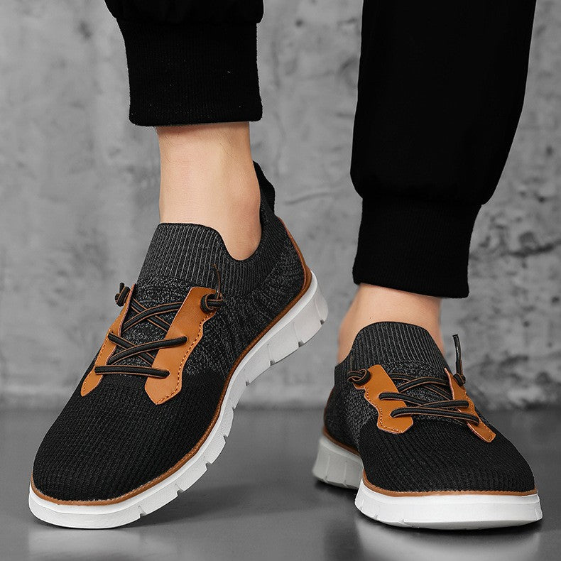 Axel | Men's Slip On Sneakers Black Orange White