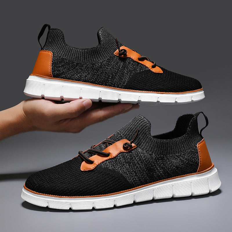 Axel | Men's Slip On Sneakers Black Orange White
