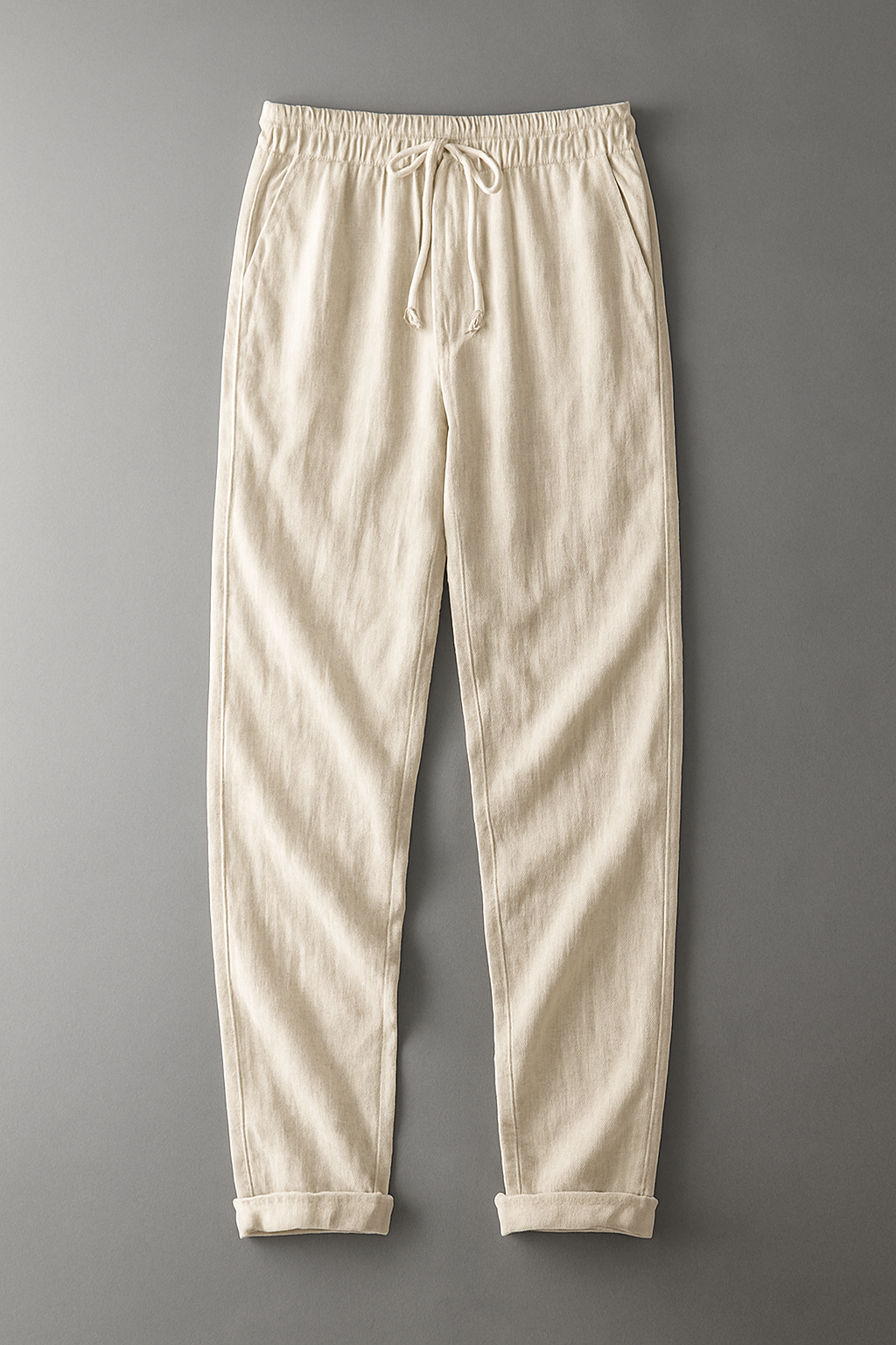 Rowan | Men's Linen Pants Cream Drawstring Relaxed Fit