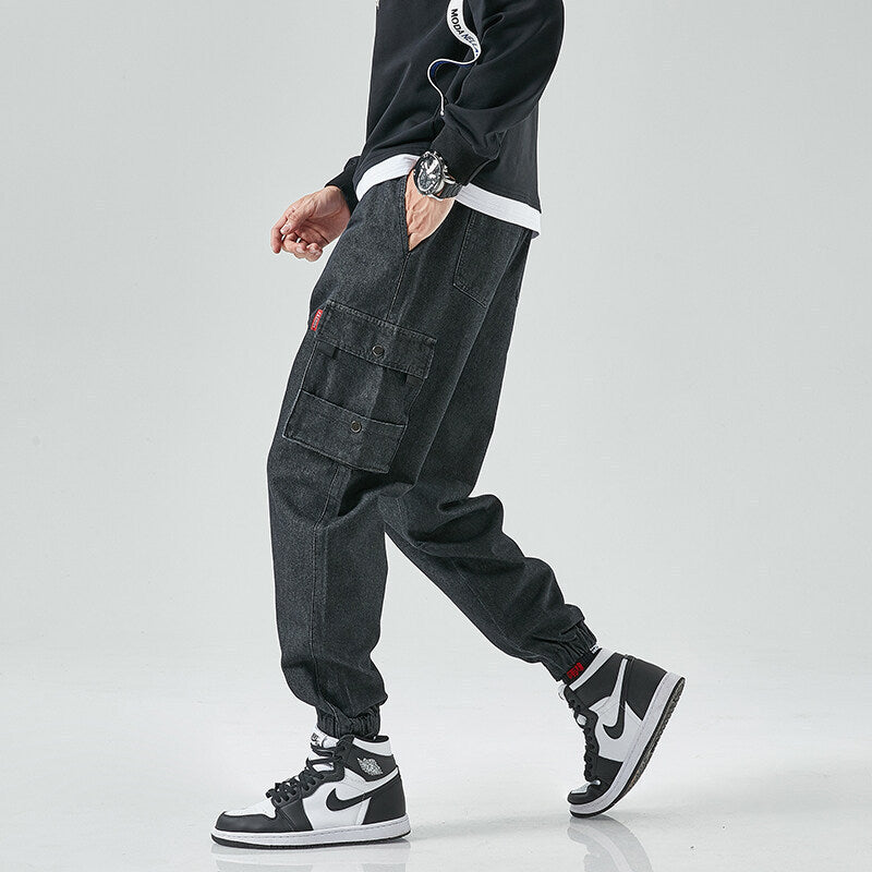 Rowan | Men's Cargo Jeans Light Blue Tapered Jogger