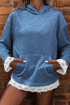 Dama Washington Mia women's oversized hoodie gray lace trim - view 3