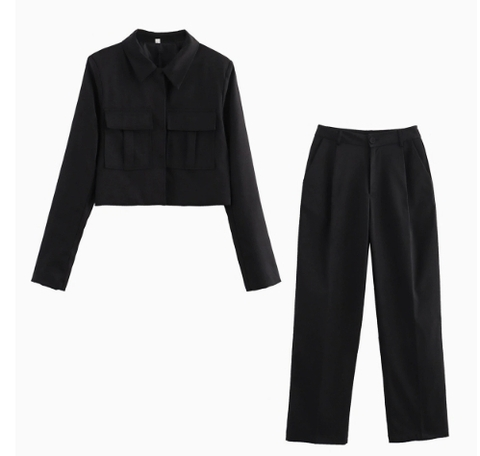 Thea | Women's Utility Jacket Wide Leg Pants Set Sage Green