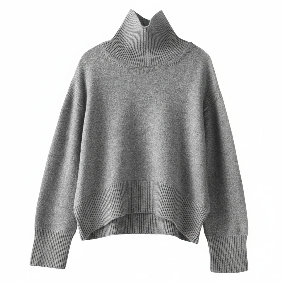 Dama Washington Rue women's oversized turtleneck sweater gray - front view