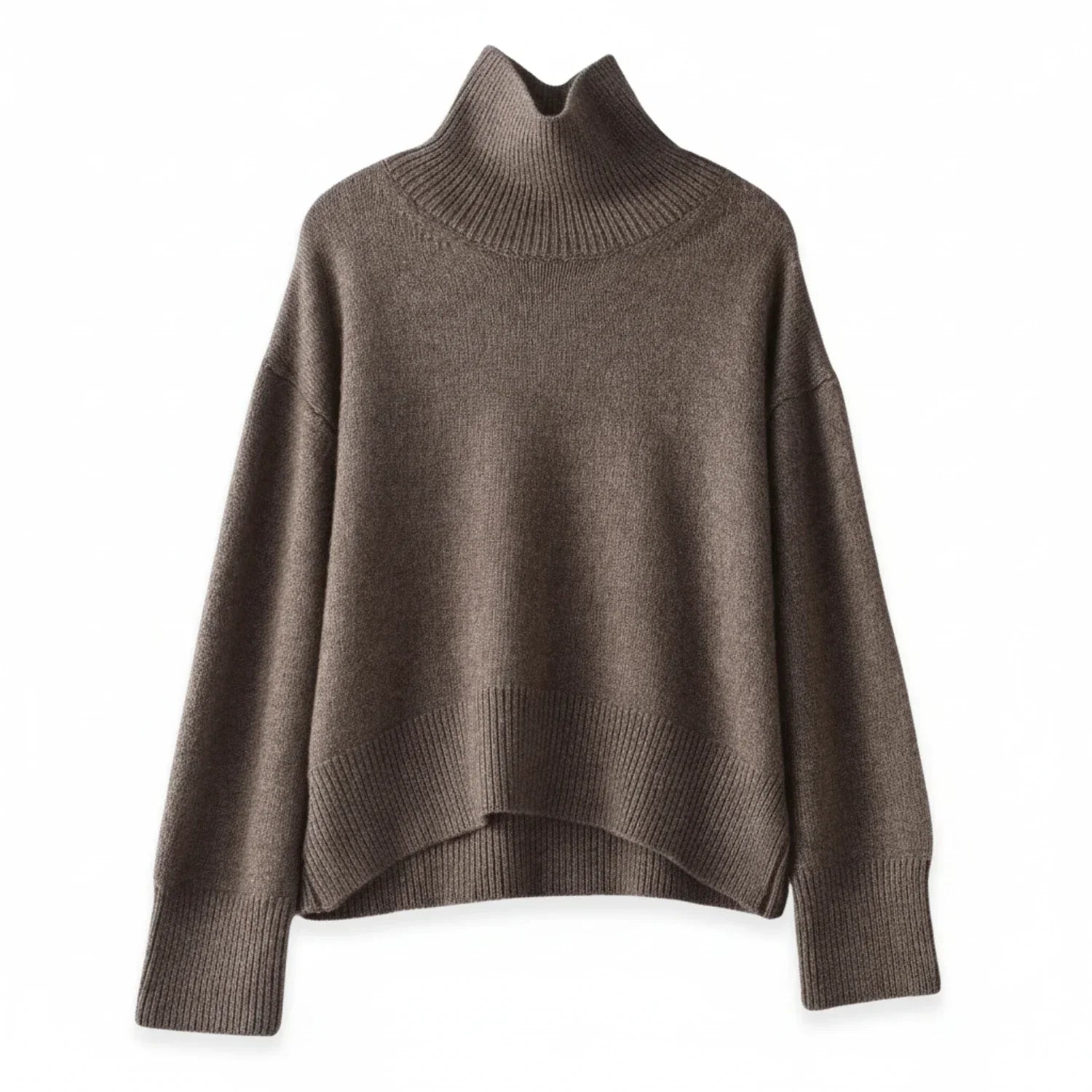 Rue | Women's Oversized Turtleneck Sweater Gray