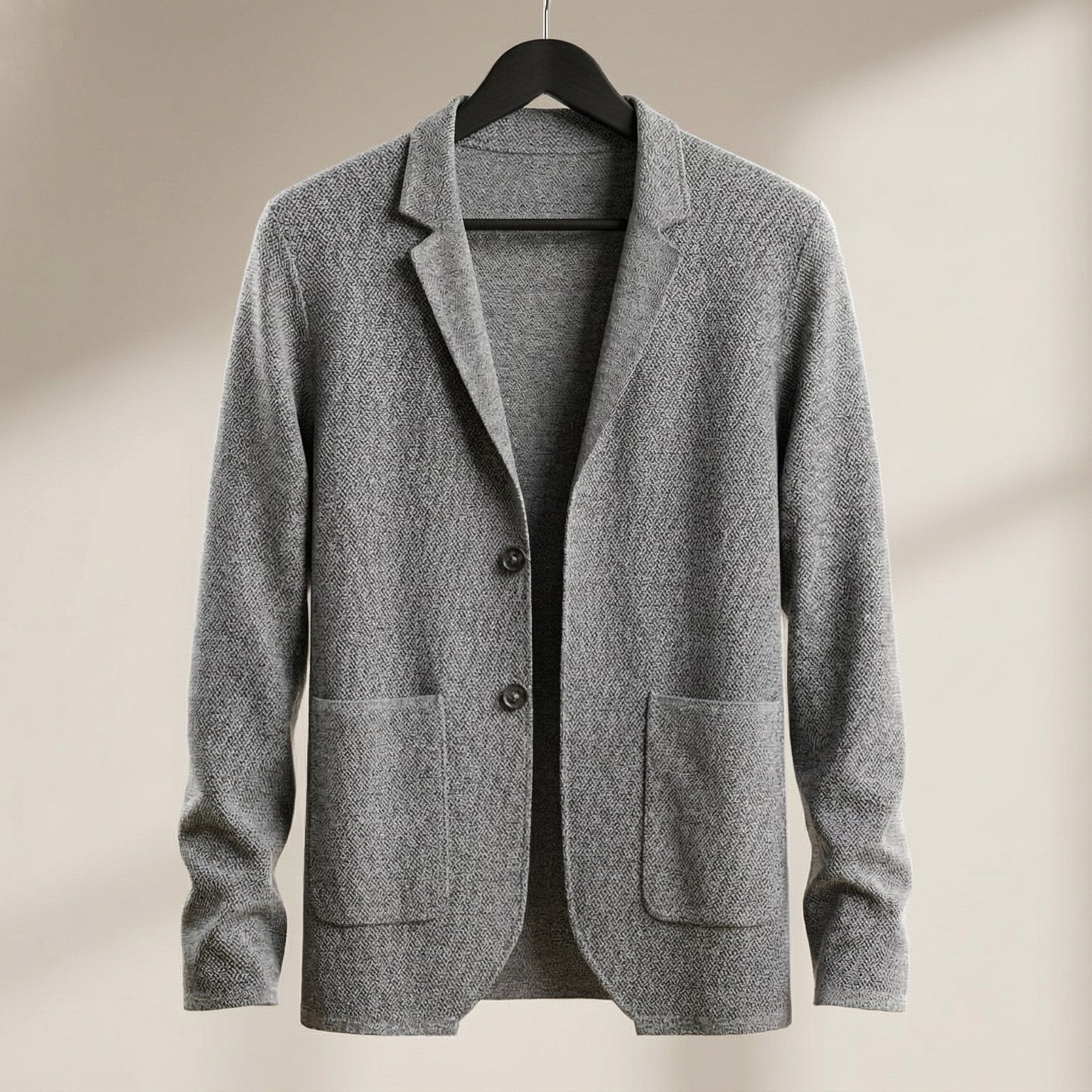 Ash | Men's Casual Knit Blazer Cream Two Button
