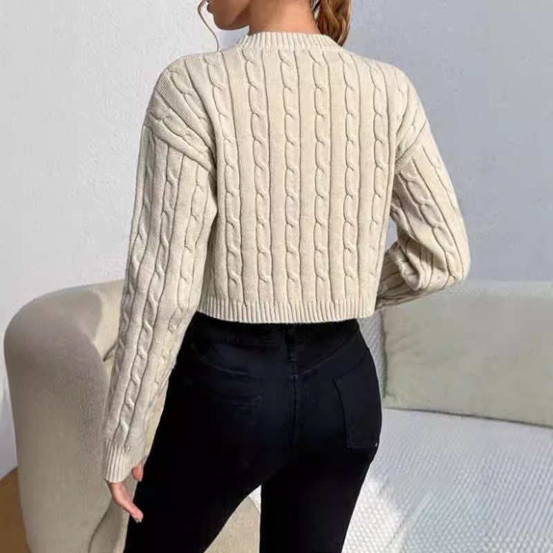 Dama Washington Nicolette women's cropped cable knit sweater - view 2