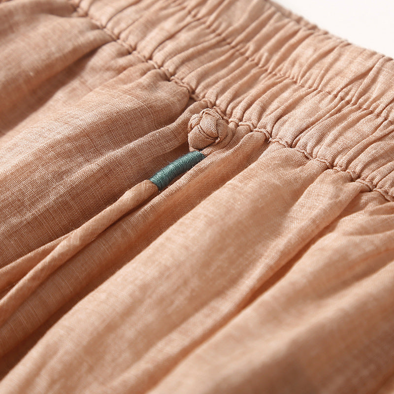Faye | Women's Linen Palazzo Pants Green Wide Leg