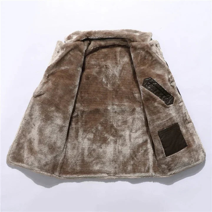 Dama Washington Langston men's fur collar mid-length coat - view 3