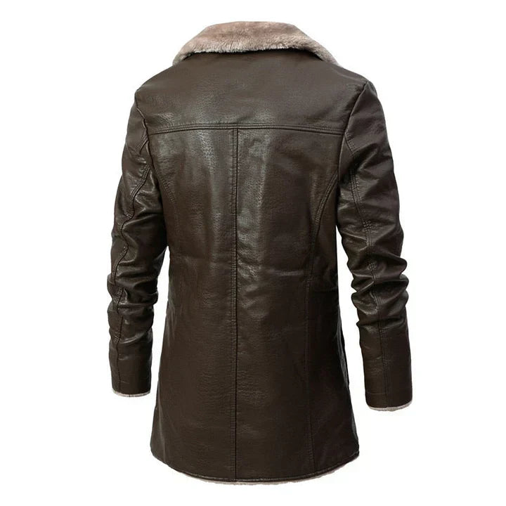 Dama Washington Langston men's fur collar mid-length coat - view 4