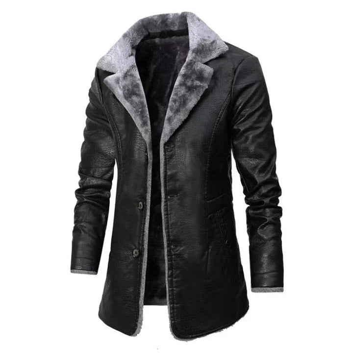 Dama Washington Langston men's fur collar mid-length coat - view 2