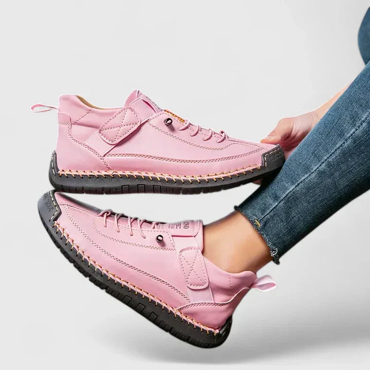 Isla | Women's Black Leather Walking Shoes Comfort Fit