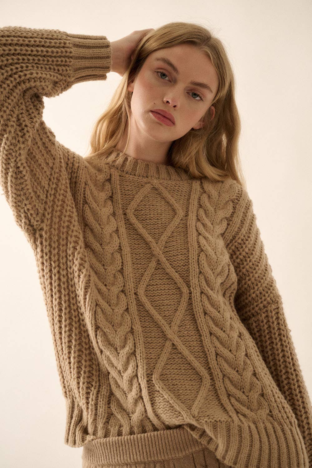 Dama Washington Theophila women's cable knit long sleeve sweater - view 2
