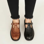 Dama Washington Rosa women's brown leather mary jane t strap shoes - view 5
