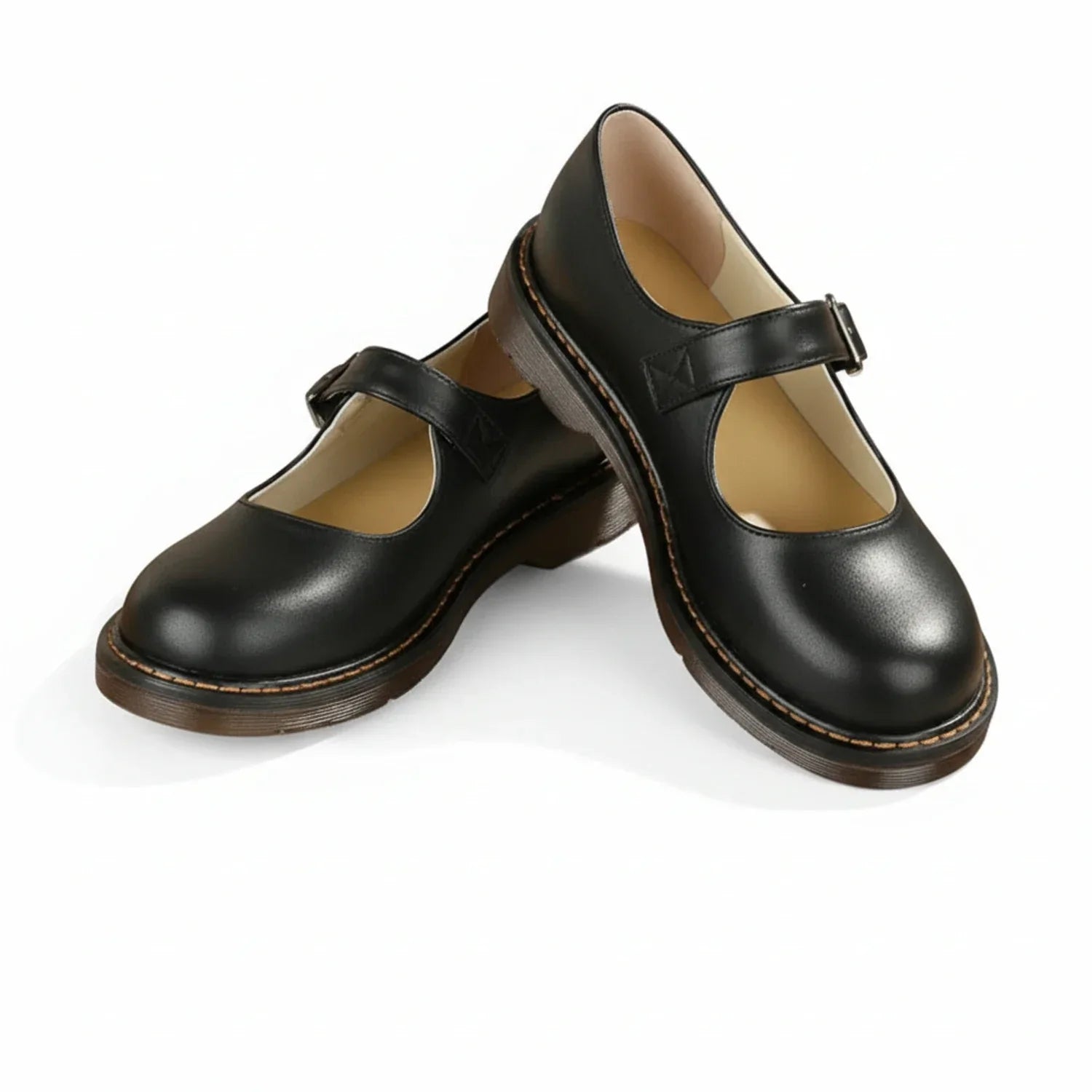 Ayla | Women's Leather Mary Jane Shoes Brown Platform