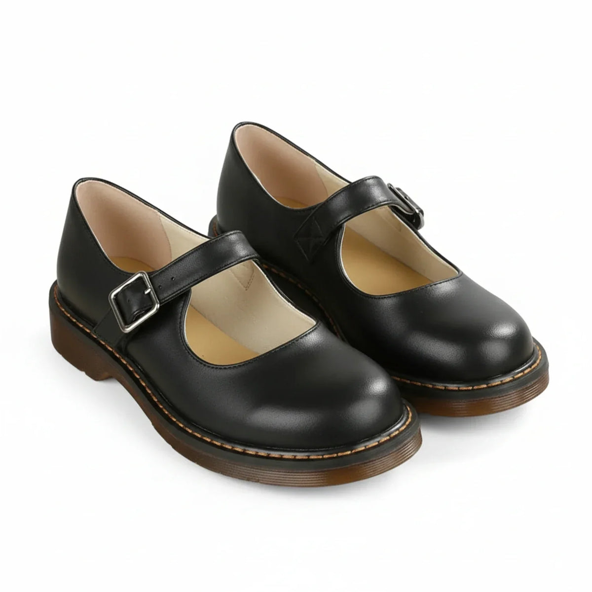 Dama Washington Ayla women's leather mary jane shoes brown platform - view 4