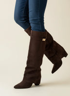 Dama Washington Isla women's suede slouch boots cream pointed toe - view 7