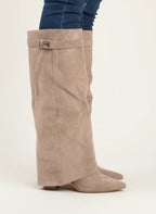 Dama Washington Isla women's suede slouch boots cream pointed toe - view 4