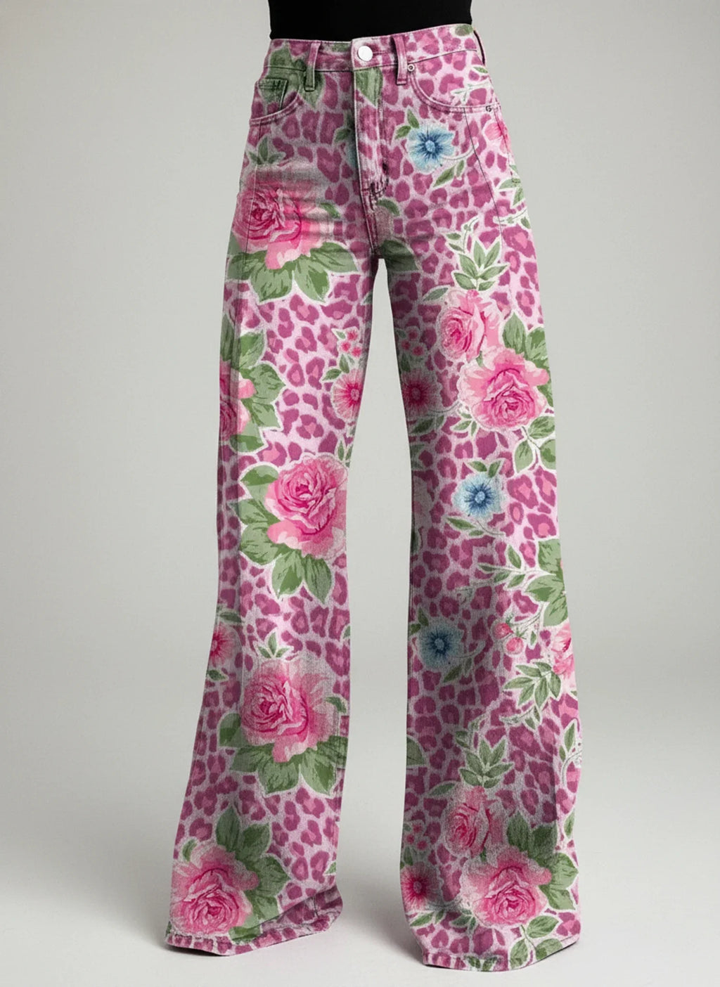 Dama Washington Thea women's wide leg jeans floral print high waisted - view 4