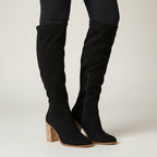 Dama Washington Viola women's knee high block heel boots tan suede - view 3