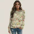 Dama Washington Isla women's floral crew neck sweater cream - front view