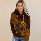 Dama Washington Ada women's graphic hoodie navy blue cat print - view 2