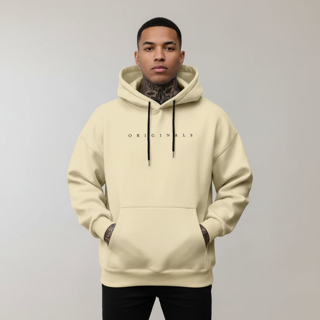 Axel | Men's Graphic Hoodie Cream Pullover Classic Fit