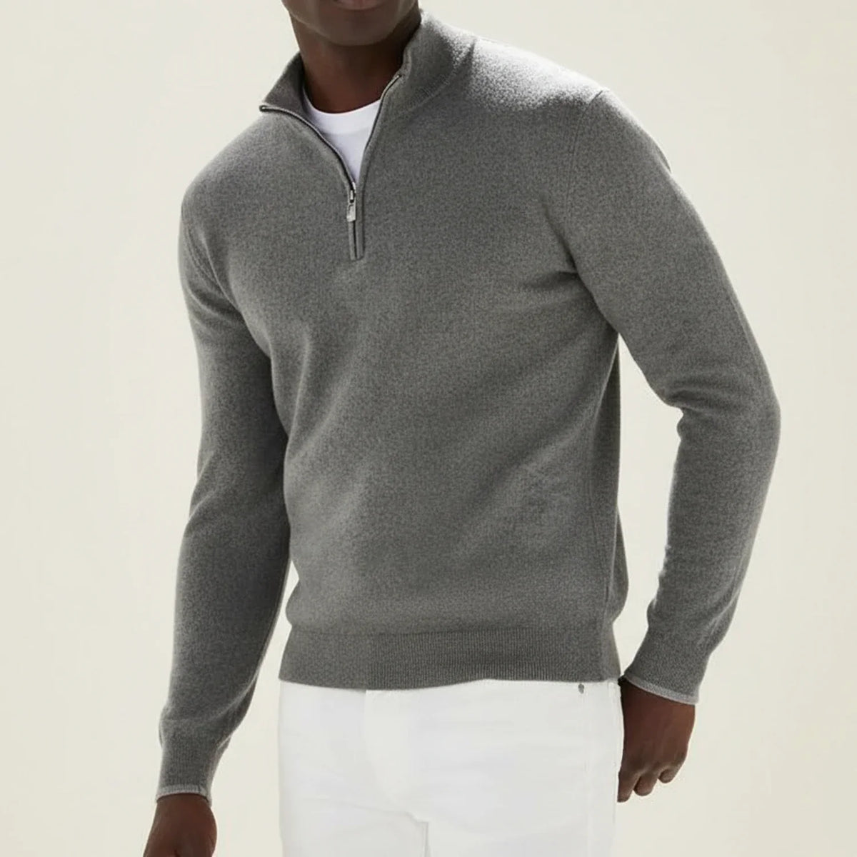 Dama Washington Axel men's quarter zip sweater black crew neck - view 3