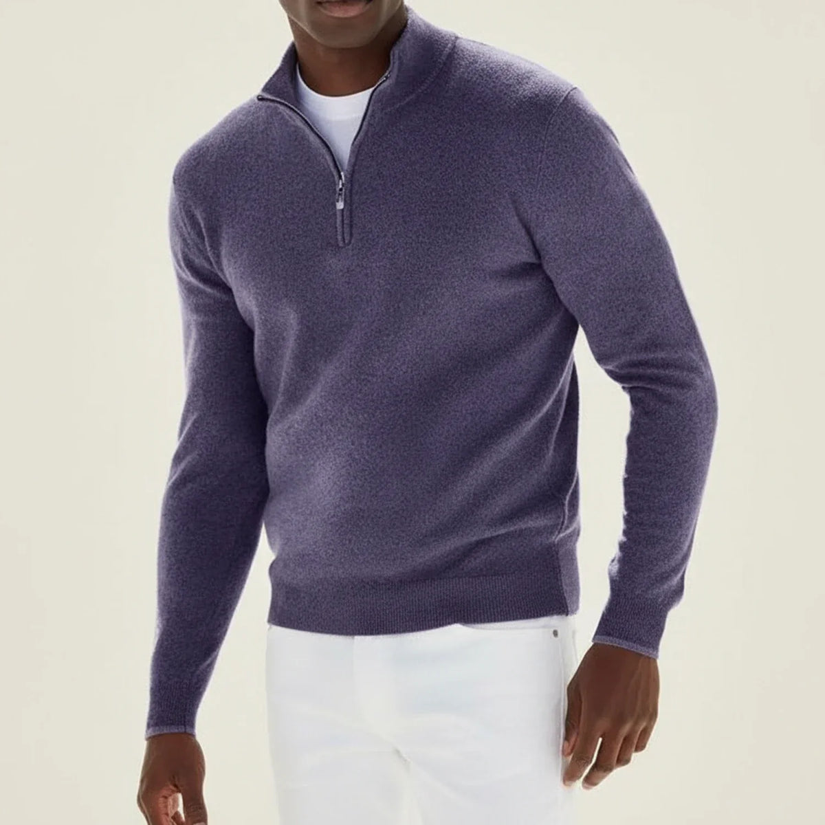 Dama Washington Axel men's quarter zip sweater black crew neck - view 5