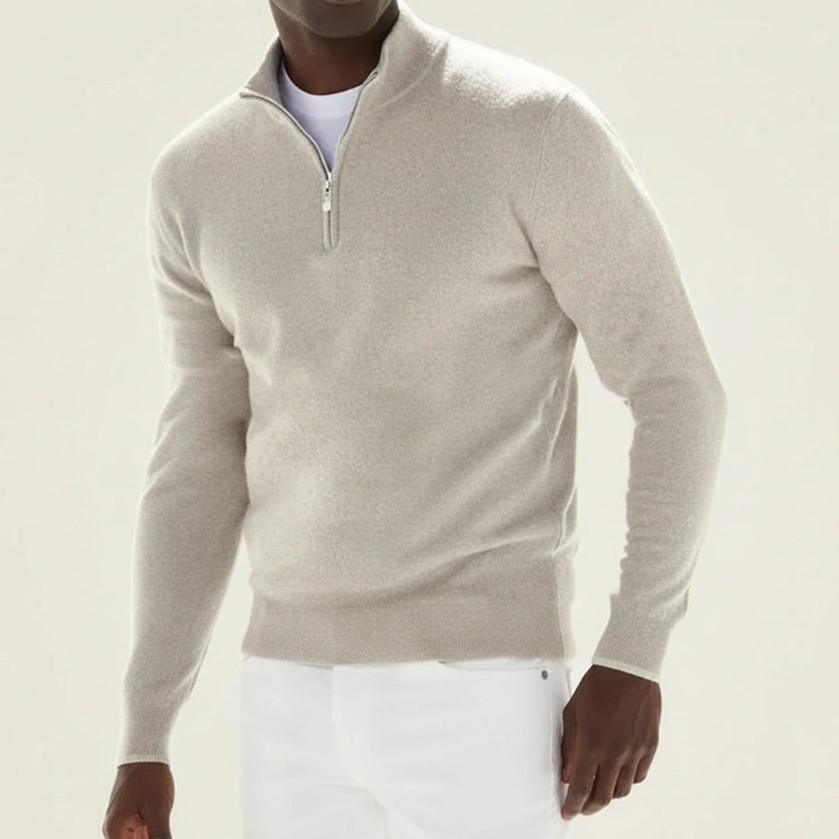 Dama Washington Axel men's quarter zip sweater black crew neck - view 2