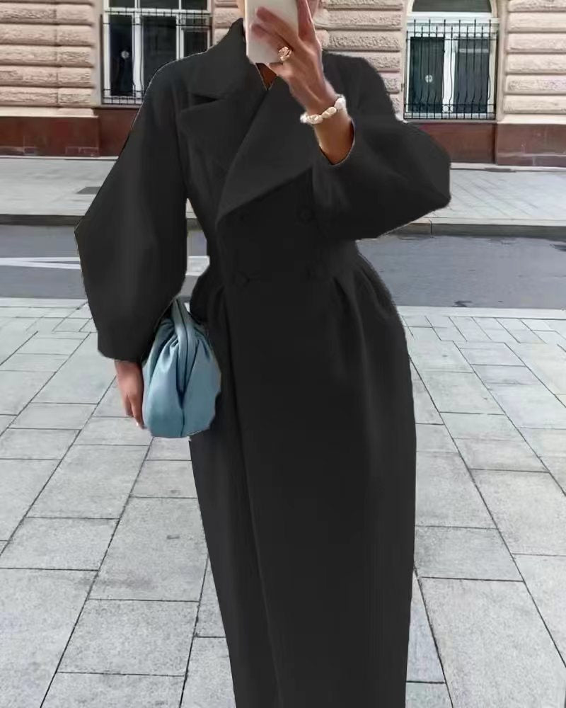 Dama Washington Cecily women's double breasted long coat - view 4