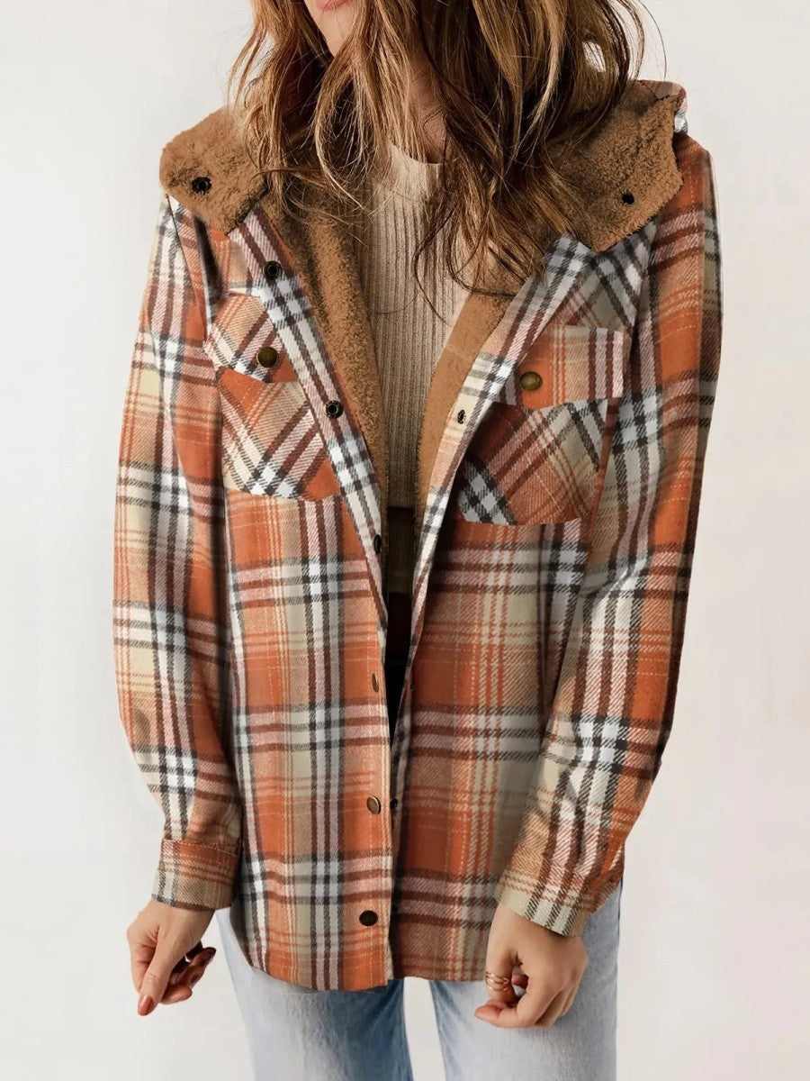 Dama Washington Bianca hooded plaid jacket - view 6